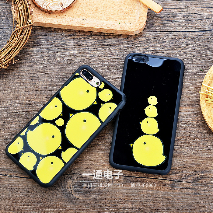 小黃雞蘋果iphone7/ 7Plus手機殼iPhone6鏡面硅膠保護套潮女可愛