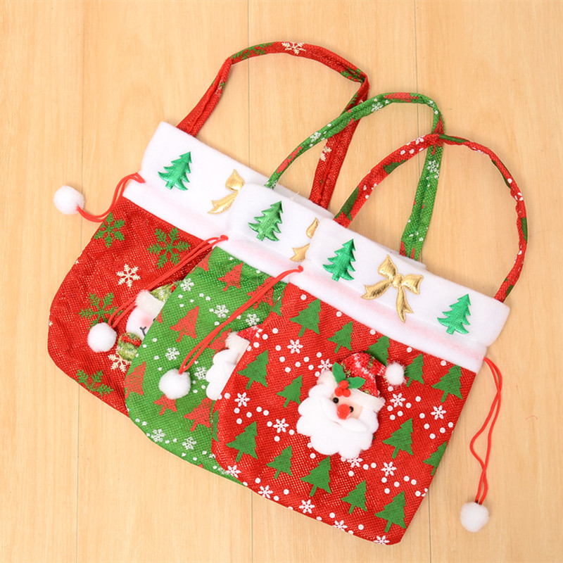 圣誕裝飾品 圣誕節禮物袋 立體圣誕雪人手提袋 圣誕禮品袋 糖果袋