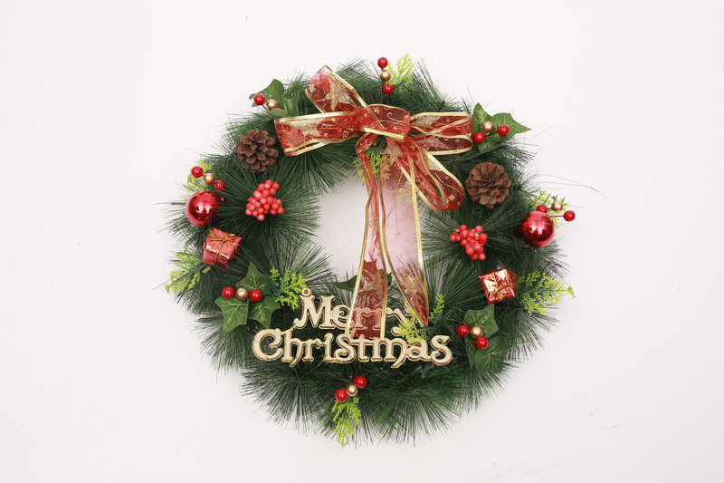 圣誕裝飾品 圣誕花環 40cm圣誕樹裝飾花環 櫥窗學校酒店墻壁裝飾