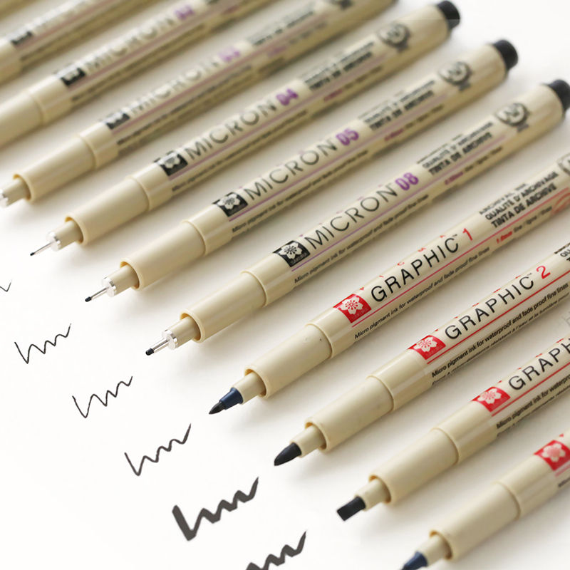 日本櫻花針管筆 插圖漫畫簽名軟筆-描邊筆設計繪圖筆防水勾線