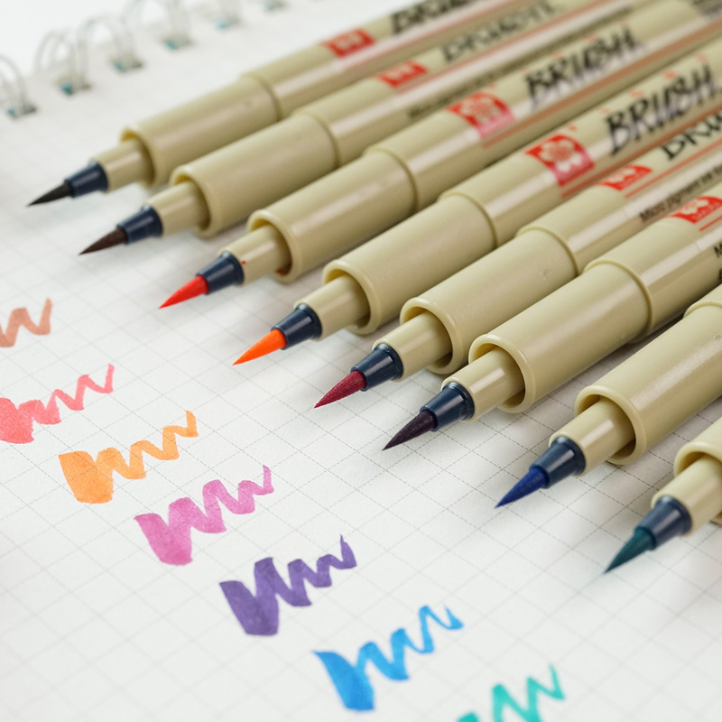 云木雜貨 日本彩色軟筆軟頭漫畫筆防水型針管筆毛筆手繪勾線設計