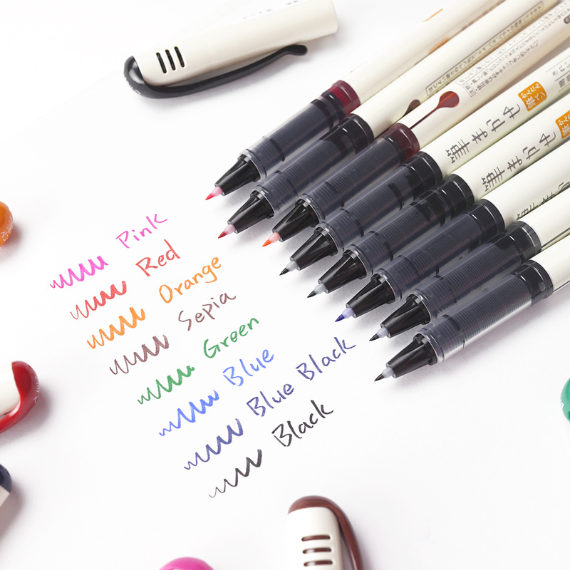 云木雜貨 百樂軟筆彩色中性筆日本進口文具簽字筆手賬用書法筆