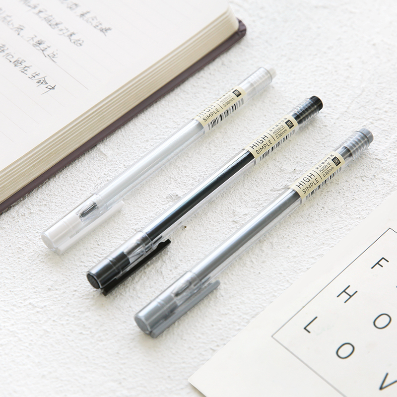 云木雜貨 簡約中性筆0.38mm全針管筆黑色水筆簽字筆辦公書寫筆