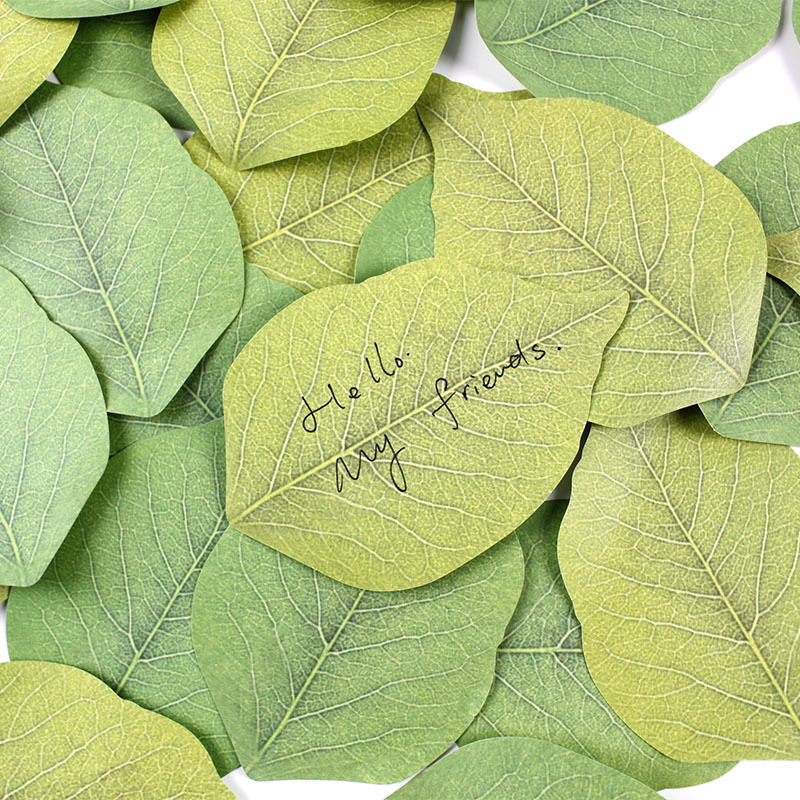 云木雜貨 樹葉裝飾創意清新綠葉便簽紙便利貼便簽條留言便條N次貼