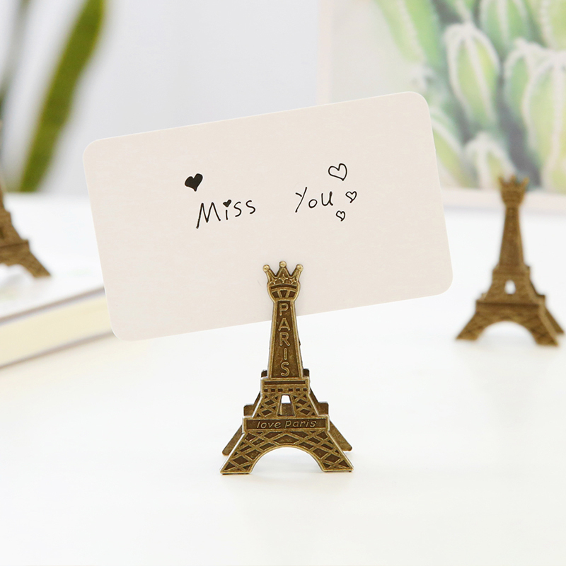 云木雜貨 復古巴黎鐵塔便簽夾 留言夾照片夾名片夾創意禮品擺件