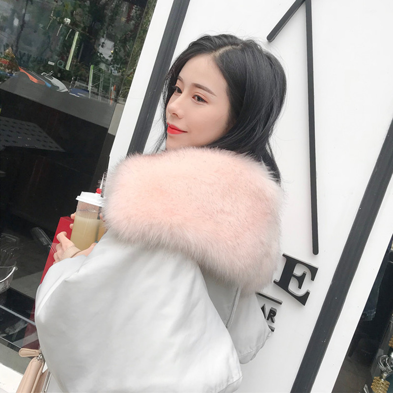 2018秋冬新款韓版時尚大衣保暖寬松chic氣質女裝毛領加厚棉服外套