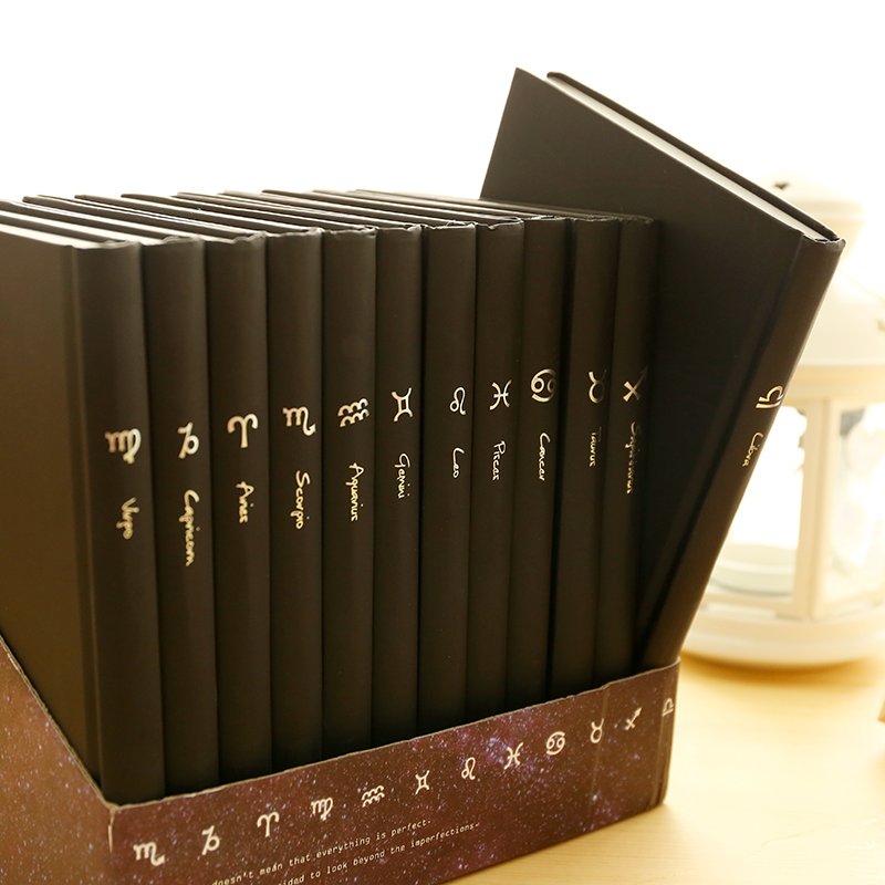 韓國文具十二星座硬面本創意32K筆記本記事日記本子