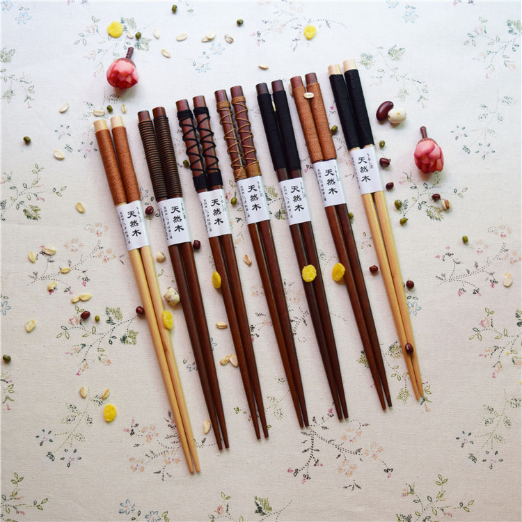 特價環保便攜鐵刀荷木纏線創意筷子套裝禮品家庭餐飲用筷餐具