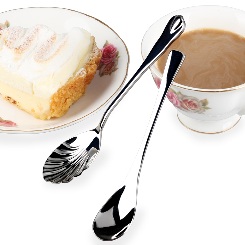 不銹鋼貝殼勺咖啡勺甜品勺蛋糕勺冰激凌雪糕勺子扇貝勺創意西餐具